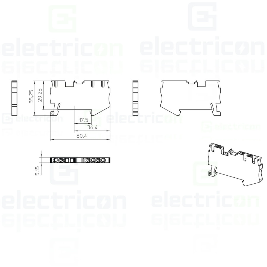 Clemă de derivație 5 mm² Clema șir, de trecere, cu capac, 3 conexiuni, 2,5 mm²,albastru, PT 2,5 TWIN BU, Phoenix Contact, 320955