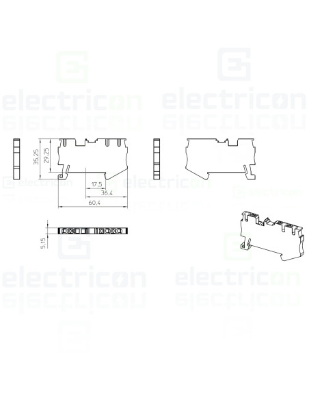 Clemă de derivație 5 mm² Clema șir, de trecere, cu capac, 3 conexiuni, 2,5 mm²,albastru, PT 2,5 TWIN BU, Phoenix Contact, 320955