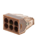 Conector îmbinare - Clemă legătură doză PUSH WIRE 6 fire 4-6mm² - WAGO 773-606