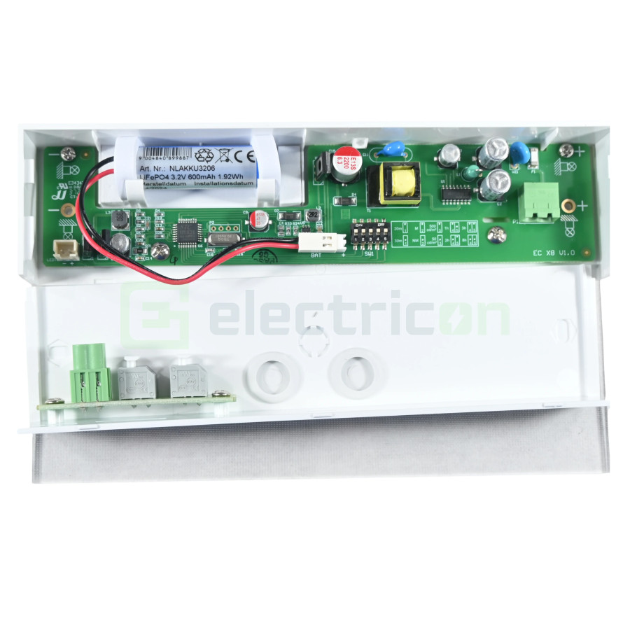 Corp de iluminat de siguranta (tip EXIT) K9 montaj universal autonomie 8h autotest 20m IP40 3W LED, Schrack, NLK9MU003S