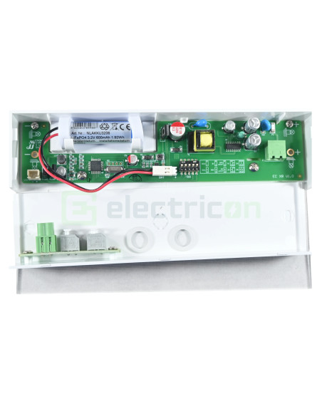 Corp de iluminat de siguranta (tip EXIT) K9 montaj universal autonomie 8h autotest 20m IP40 3W LED, Schrack, NLK9MU003S