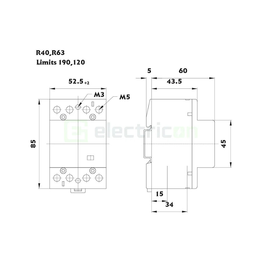 ETI Contactor modulat R 63-04 230V releu de înaltă performanță