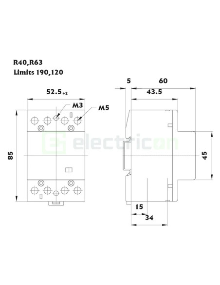 ETI Contactor modulat R 63-04 230V releu de înaltă performanță