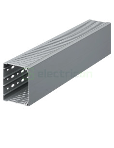 Canal cablu pieptene, BA7A 80x100mm PVC gri, Hager,BA7A80100 - Electricon.ro