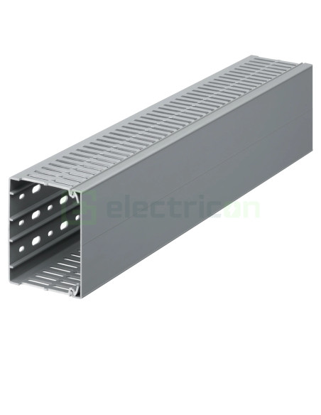 Canal cablu pieptene, BA7A 80x100mm PVC gri, Hager,BA7A80100 - Electricon.ro