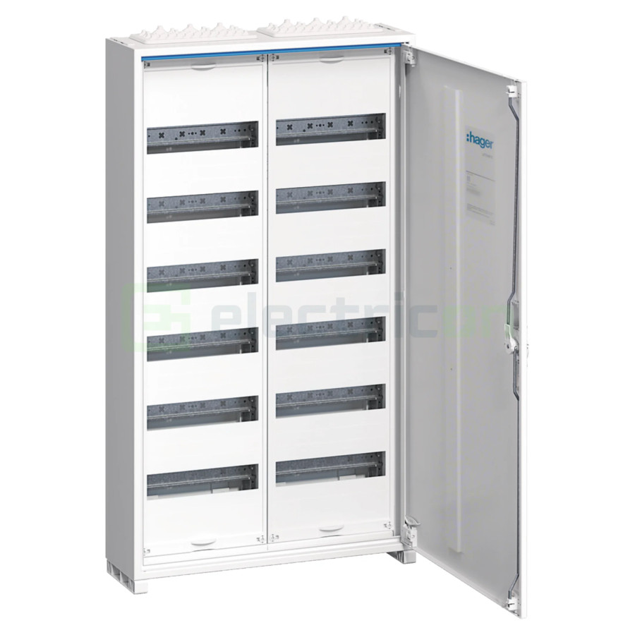 Tablou electric metalic, 144 module, 6X24, aplicat, Hager, Univers, IP44, Hager, FWB62S - Electricon.ro