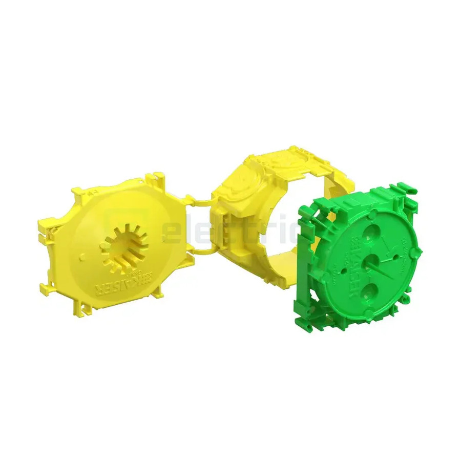 Doza aparataj pentru beton, etans, adancime 59 mm, verde - galben, Kaiser, 1255-01