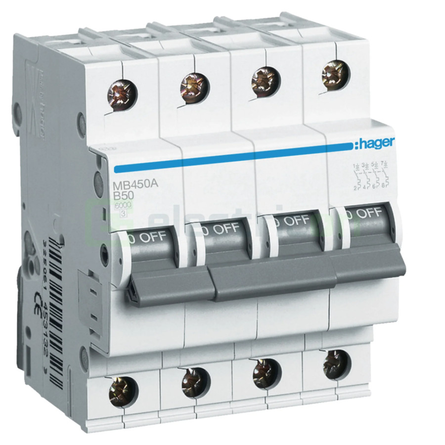 Disjunctor MCB B50A Hager - MB450A