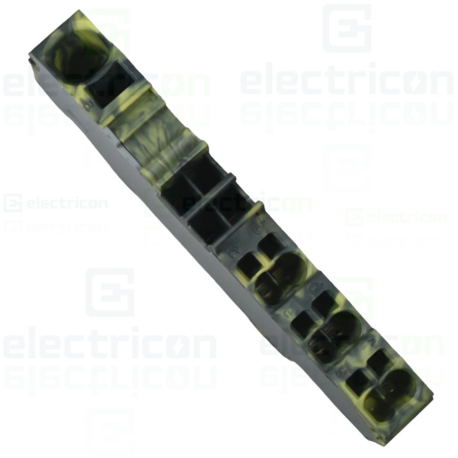 Conector Wago Clema sir derivatie 1×6 mmp, 6×1,5 mmp. cu capac gri-galben, Wago, 2006-8031/000-053 – montaj rapid și sigur în ap