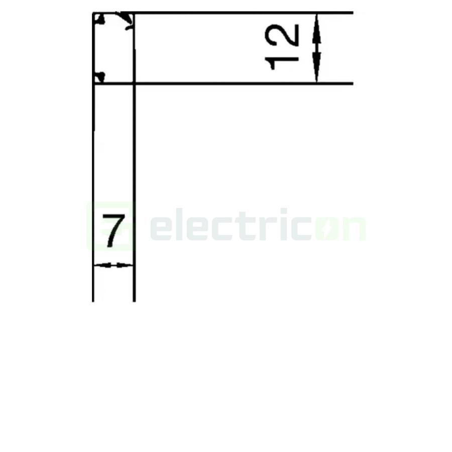 Canal cablu LFR070120 7x12mm PVC alb, Hager,LFR0701209016A - Electricon.ro