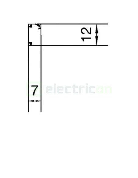 Canal cablu LFR070120 7x12mm PVC alb, Hager,LFR0701209016A - Electricon.ro