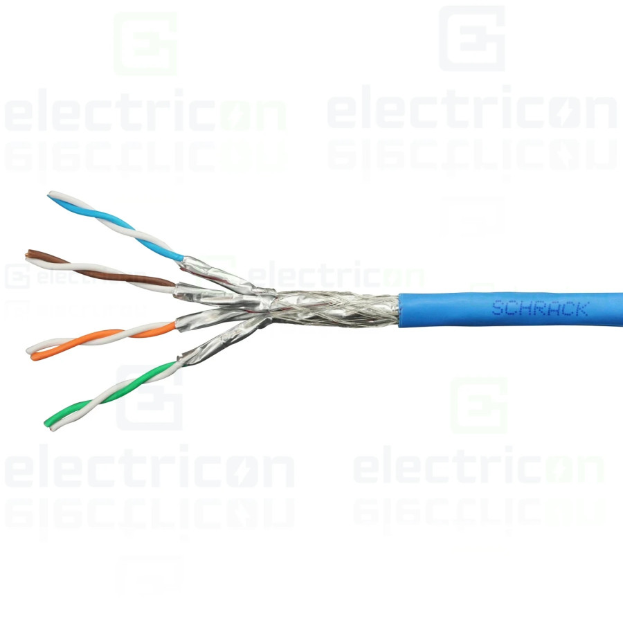 Cablu S/FTP Cat7, 4x2xAWG23/1, 1000 MHz, LS0H, albastru, Schrack, HSKP423HP9 - Electricon.ro