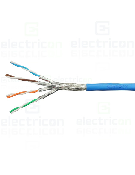 Cablu S/FTP Cat7, 4x2xAWG23/1, 1000 MHz, LS0H, albastru, Schrack, HSKP423HP9 - Electricon.ro
