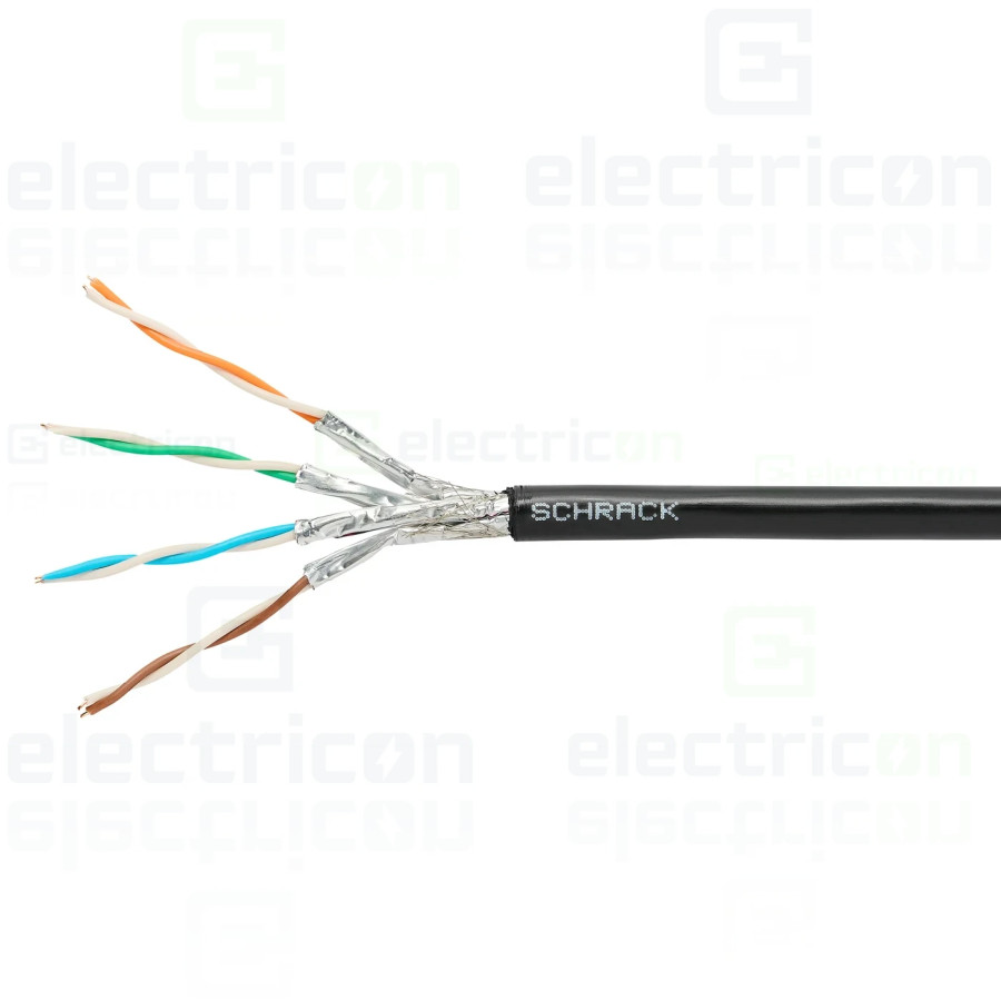 Cablu S/FTP, Cat 7a, 4x2xAWG23/1, 1000MHz, PE OUTDOOR, 25Gbps, Schrack HSKP423E39 - Electricon.ro