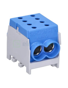 Clemă de derivație 70mm² Clema de derivatie, 1P, fixare pe sina DIN, 10-70mm², albastru, Hager, KH70B – montaj rapid și sigur în