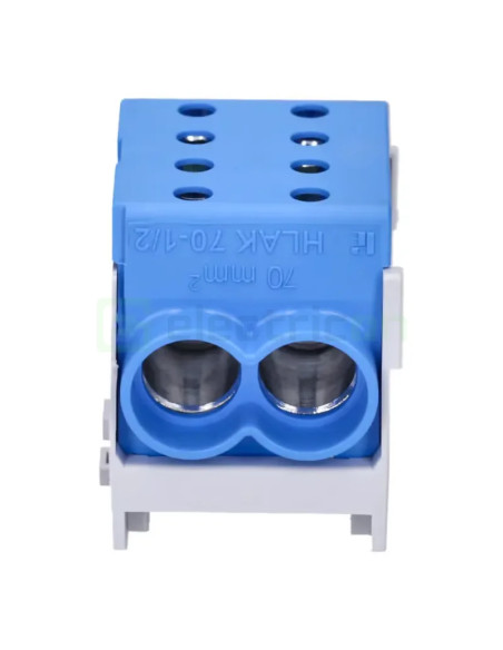 Clemă de derivație 70mm² Clema de derivatie, 1P, fixare pe sina DIN, 10-70mm², albastru, Hager, KH70B – montaj rapid și sigur în
