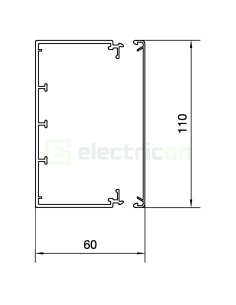 Canal cablu rezistent la intemperii . stabil UV, 60x110, alb, Hager, LFE6011009016 - Electricon.ro 2