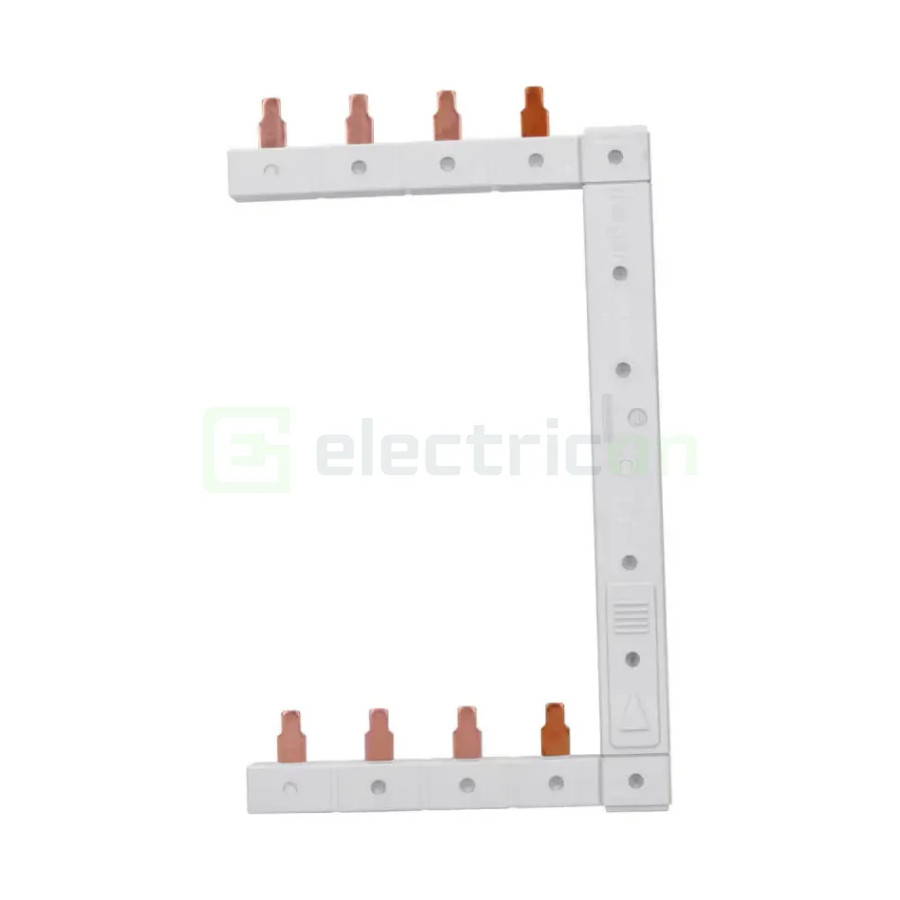 Bareta alimentare (busbar), 3P+N, tip pin, 4 module x 2 randuri, stanga-vertical, 63A, Hager