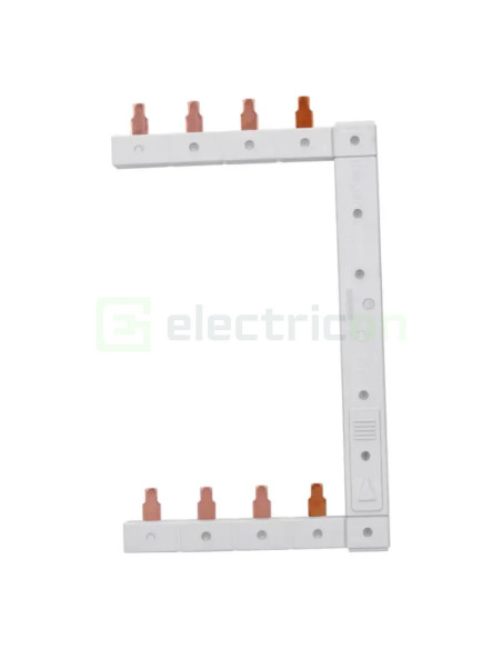 Bareta alimentare (busbar), 3P+N, tip pin, 4 module x 2 randuri, stanga-vertical, 63A, Hager
