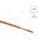 Conductor electric lițat cupru H07V-K - MYF 1x25 mm² - maro