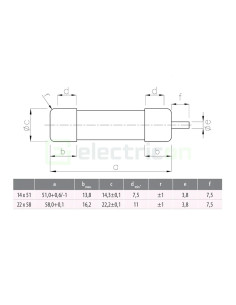 Sigurante fuzibile CH/P22x58 gG 50A/690V 2