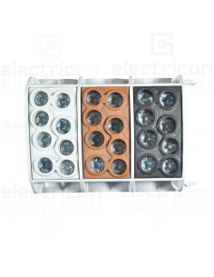 Clemă de derivație 35mm² Clemă derivație Cu-Al, 35mm², 3P, izolată, maro/negru/gri, Schrack, IKA26283-A – montaj rapid și sigur 