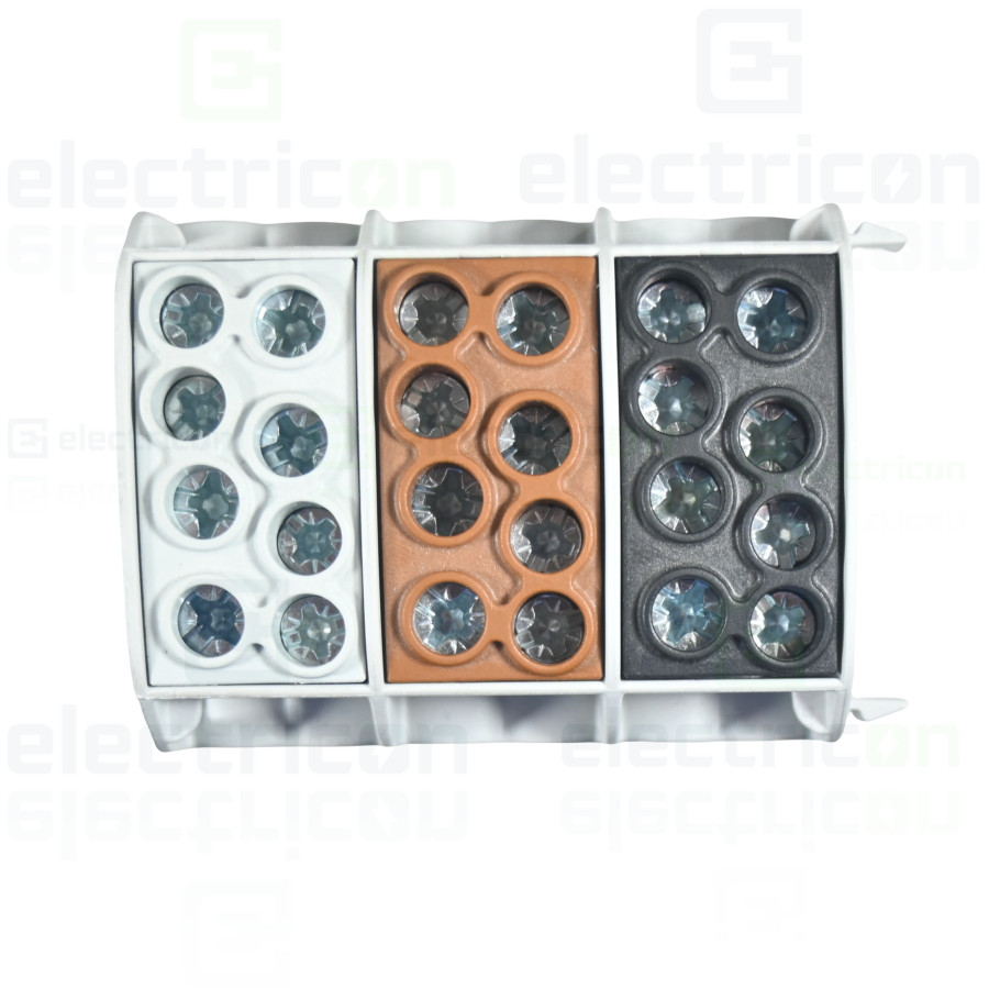 Clemă de derivație 35mm² Clemă derivație Cu-Al, 35mm², 3P, izolată, maro/negru/gri, Schrack, IKA26283-A – montaj rapid și sigur 