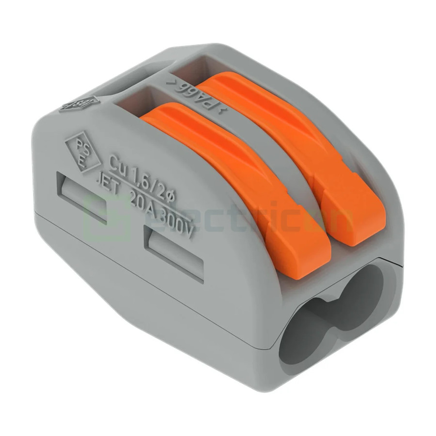 Conector Wago 4 mm² Clema de legatură pentru fir lițat, 2x0.08 -4 mm², Wago, 222-412 – montaj rapid și sigur în aplicații electr
