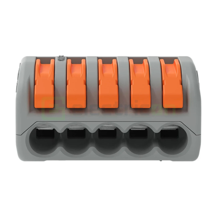 Conector Wago 4 mm² Clema de legatură pentru fir lițat, 5x0.08-4 mm², Wago, 222-415 – montaj rapid și sigur în aplicații electri