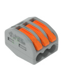 Clemă de legătură Cu-Cu 3 conexiuni 0.08-4mm² cu clapetă pentru fir lițat - WAGO 222-413