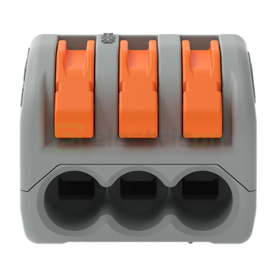 Conector Wago 4 mm² Clema de legatură pentru fir lițat, 3x0.08-4 mm², Wago, 222-413 – montaj rapid și sigur în aplicații electri