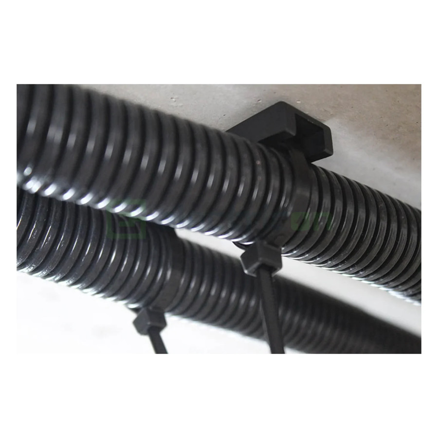 Suport bride plastic cu bridă preasamblată 4.8x286 mm, negru, Celo, 94TBBL