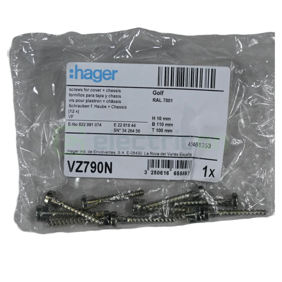Șuruburi de rezervă pentru tablouri cu montaj încastrat Hager Golf, Hager, VZ790N- Electricon.ro
