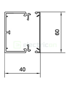 Canal cablu PVC pentru aplicare exterioara, rezistent UV, alb, LFE 40x60 mm, Hager, LFE4006009016 - Electricon.ro 2