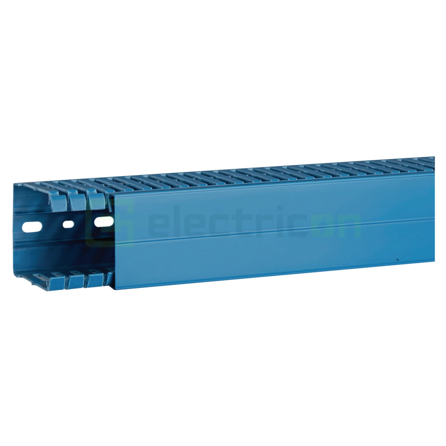 Canal cablu pieptene, PVC, 80x60mm albastru, Hager, BA780060BL - Electricon.ro