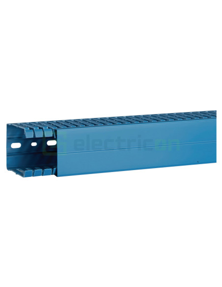 Canal cablu pieptene, PVC, 80x60mm albastru, Hager, BA780060BL - Electricon.ro