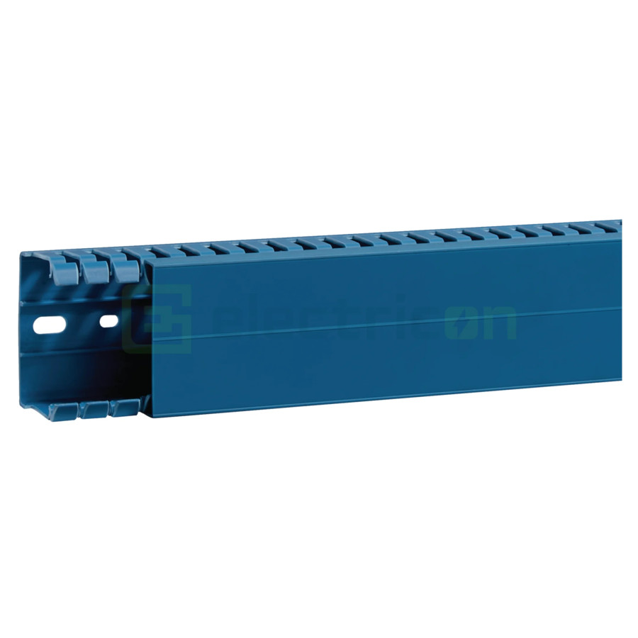 Canal cablu pieptene, PVC, 40x60mm albastru, Hager, BA740060BL Electricon.ro