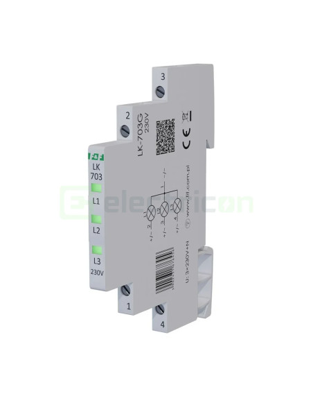 Indicator LED modular verde Slim trifazic 230 V LK‑703G