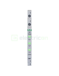 Indicator LED modular verde Slim trifazic 230 V LK‑703G 2
