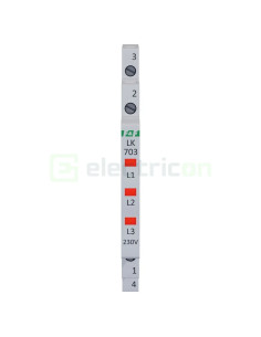 Indicator LED modular roșu Slim trifazic 230 V LK‑703R 2
