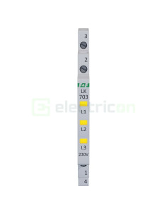 Indicator LED modular galben Slim trifazic 230 V LK‑703Y