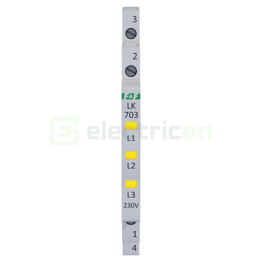 Indicator LED modular galben Slim trifazic 230 V LK‑703Y