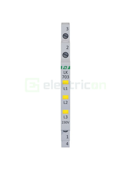 Indicator LED modular galben Slim trifazic 230 V LK‑703Y