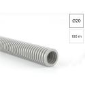 Copex - tub riflat - PVC Ø20 mm - 100 metri - 750N - gri ignifug - Kouvidis - MEDIFLEX IAS - 2002920