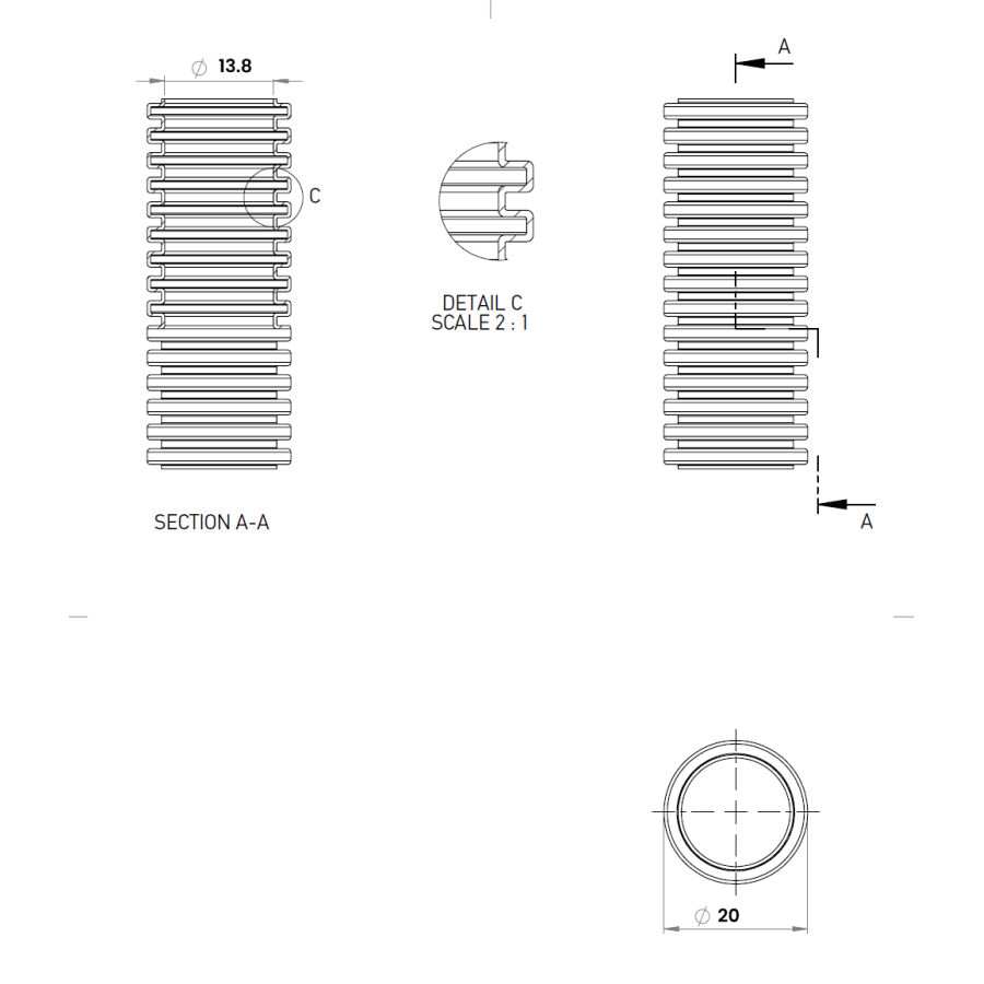 copex tub corugat flexibil Kouvidis MEDIFLEX IAS 20mm 750N gri 100m 2002920
