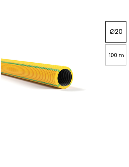 Copex tub protecție EMC Kouvidis SUPERFLEX PLUS ISR 20mm 320N galben-verde telecomunicații rola 100m 2054020