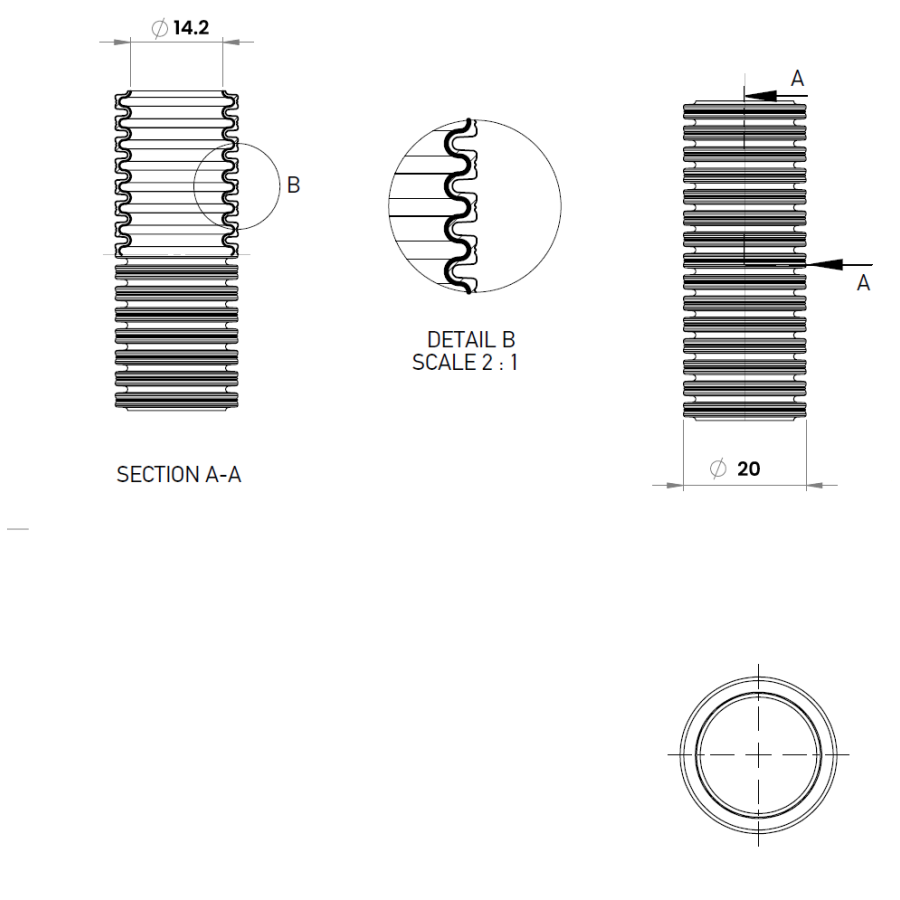 copex tub corugat Kouvidis SUPERFLEX PLUS ISR 20mm 320N galben-verde EMC telecomunicații 100m 2054020