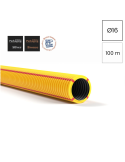Copex - tub riflat - Ø16 mm - 100 metri - 320N - Galben/roșu ignifug - Kouvidis Superflex Plus ISR 2053916