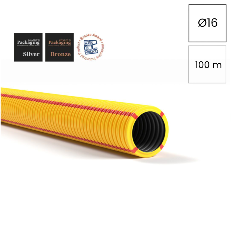 Copex tub protecție EMC Kouvidis SUPERFLEX PLUS ISR 16mm 320N galben-rosu electric rola 100m 2053916