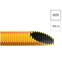 Copex - tub riflat - Ø20 mm - 100 metri - 320N - Galben/roșu ignifug - Kouvidis Superflex Plus ISR 2053020